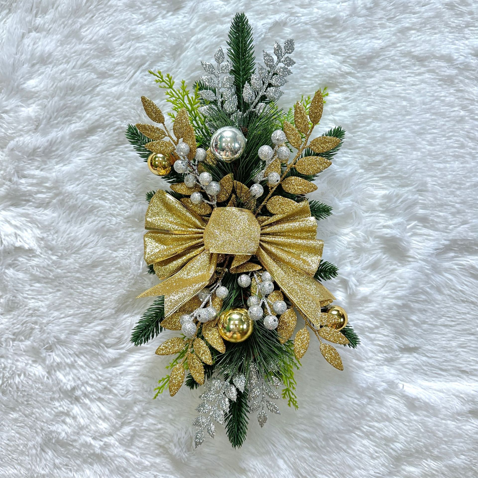 Christmas Wreath Christmas Tree Staircase Garland Building Hanging Bow Decorations Christmas Nordic Home Decor