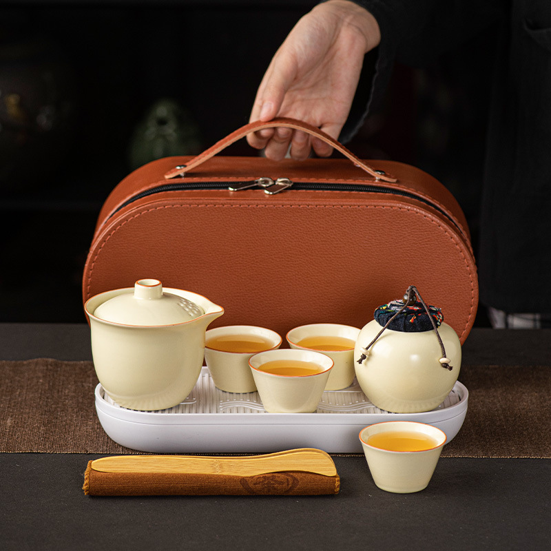 Outdoor Portable Quick Cup Ceramic Travel Tea Set Business Trip Camping Kung Fu Tea Set Tea Set Gift Wholesale