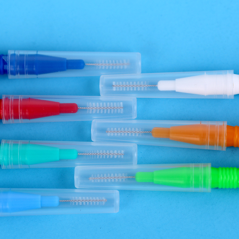 Color mixing direct supply interdental brush oral care brush orthodontic interdental brush toothpick cleaning gap brush I-type interdental brush