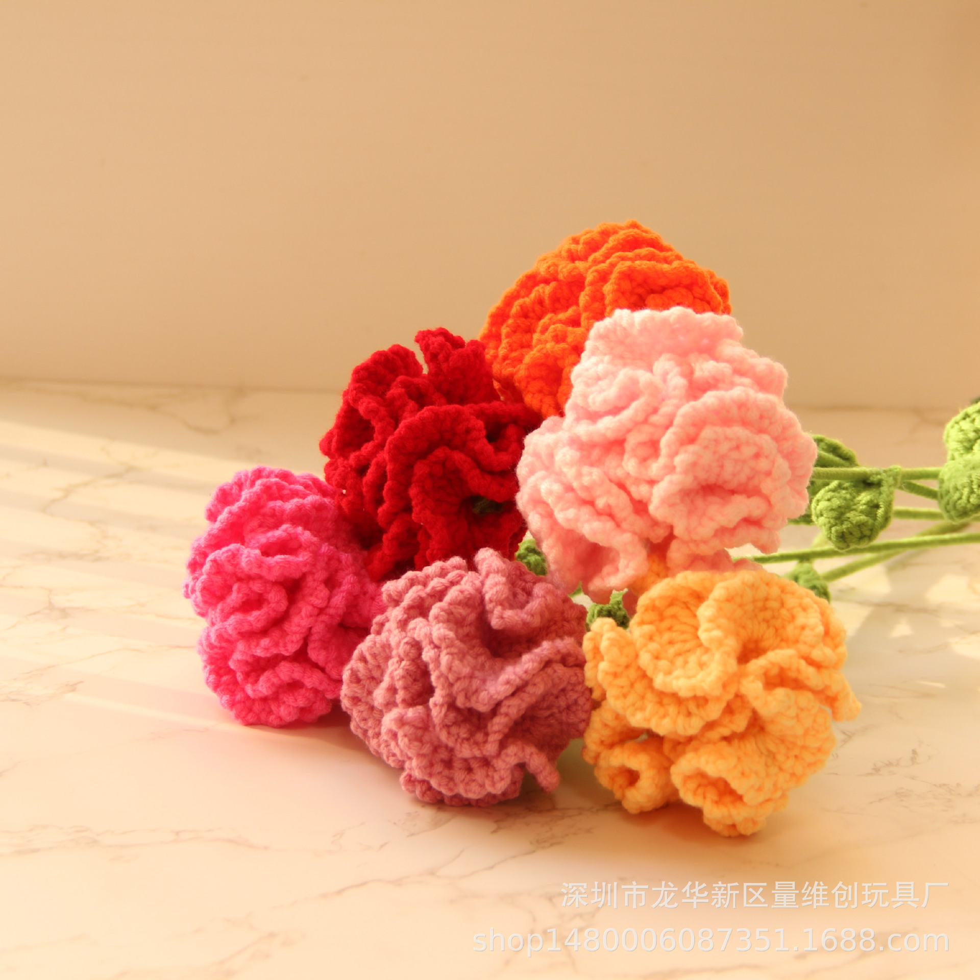 Ручная работа, искусственный цветок гвоздики из шерсти с упаковкой, подарок на три или восемь праздников, подарок на День матери, домашний декор