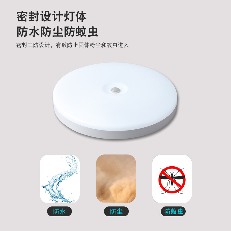 Factory wholesale LED three-proof ceiling light sound and light control radar human body induction light corridor aisle stair lighting