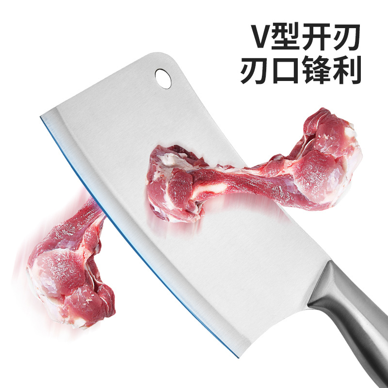 Acrylic knife holder full steel handle six-piece kitchen knife slicing knife household kitchen knife suit kitchen gift knife set