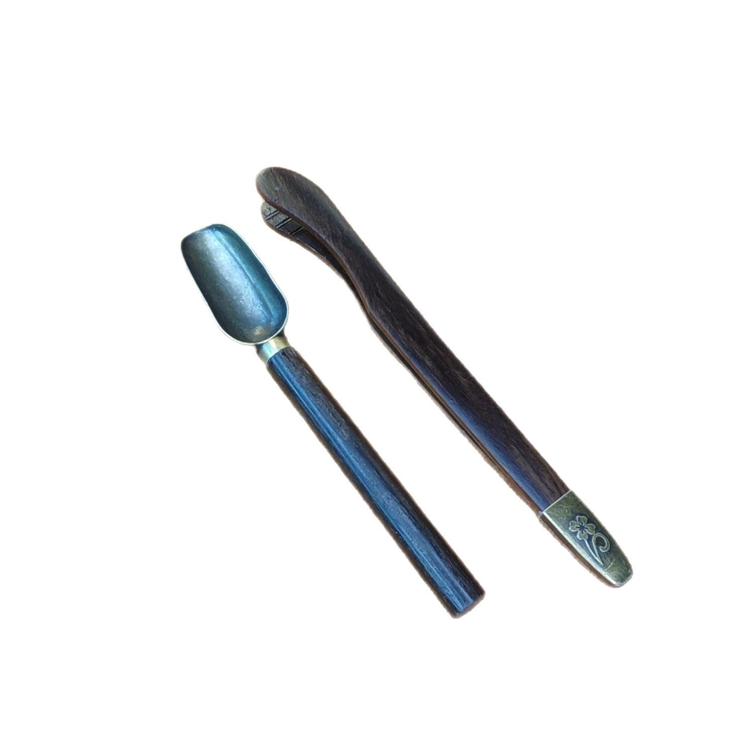 Solid wood tea clip wholesale curved clip tea clip tea spoon laser logo tea ceremony spare parts cross-border supply a generation of hair