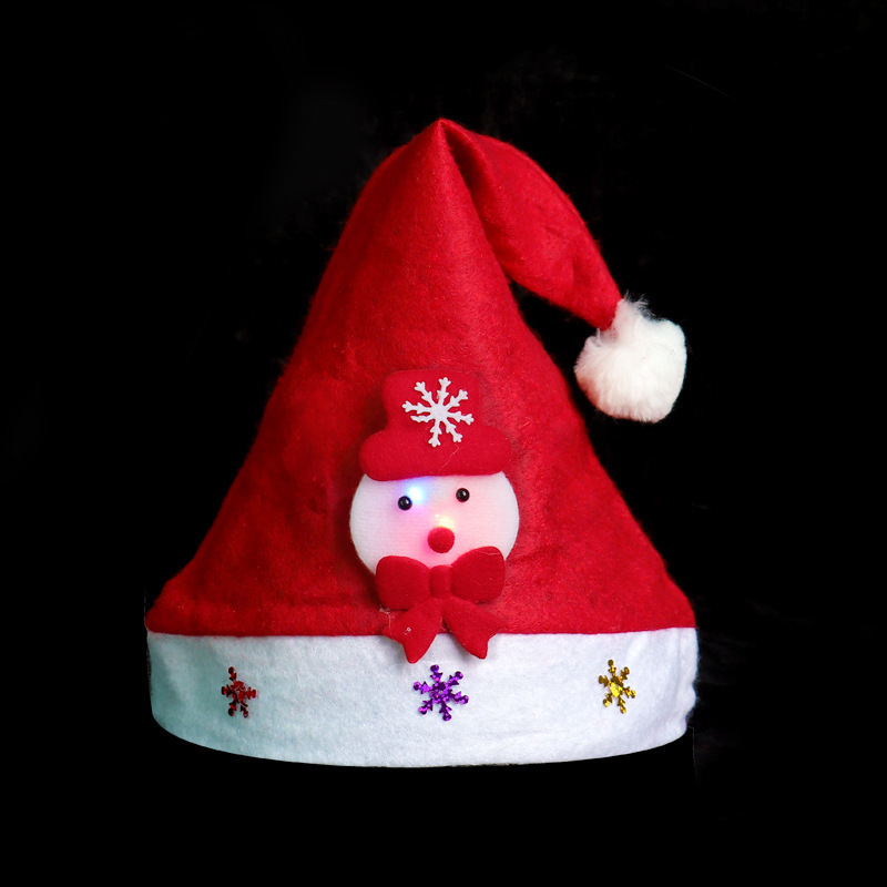Strict selection of luminous Christmas hats Christmas gifts adult children led flash Santa Claus decorations manufacturers