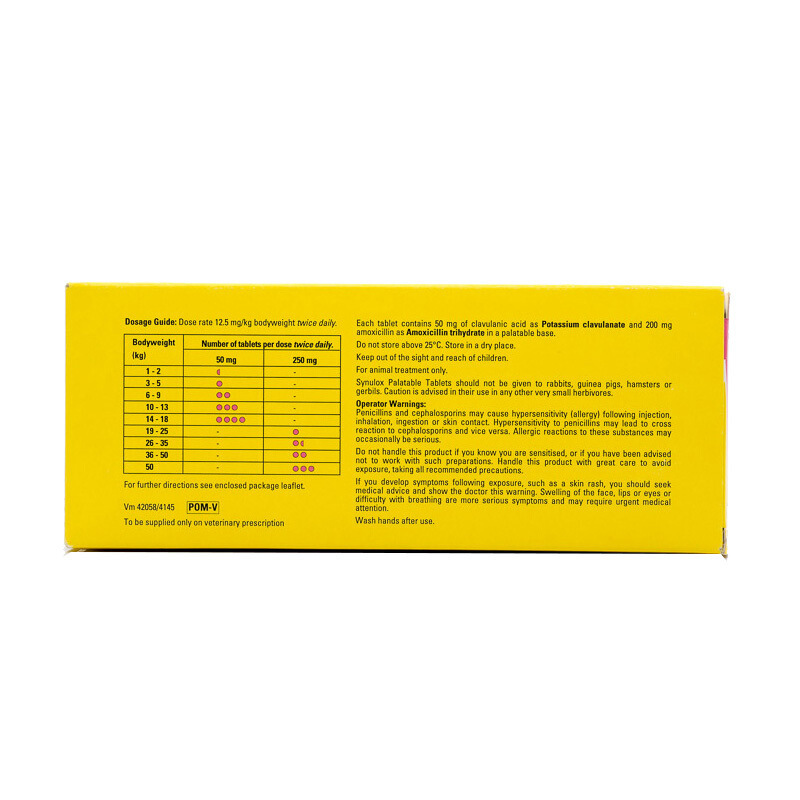 Spot sunuo tablets 50/250/500mg dog cat pet drug broad spectrum amoxicillin