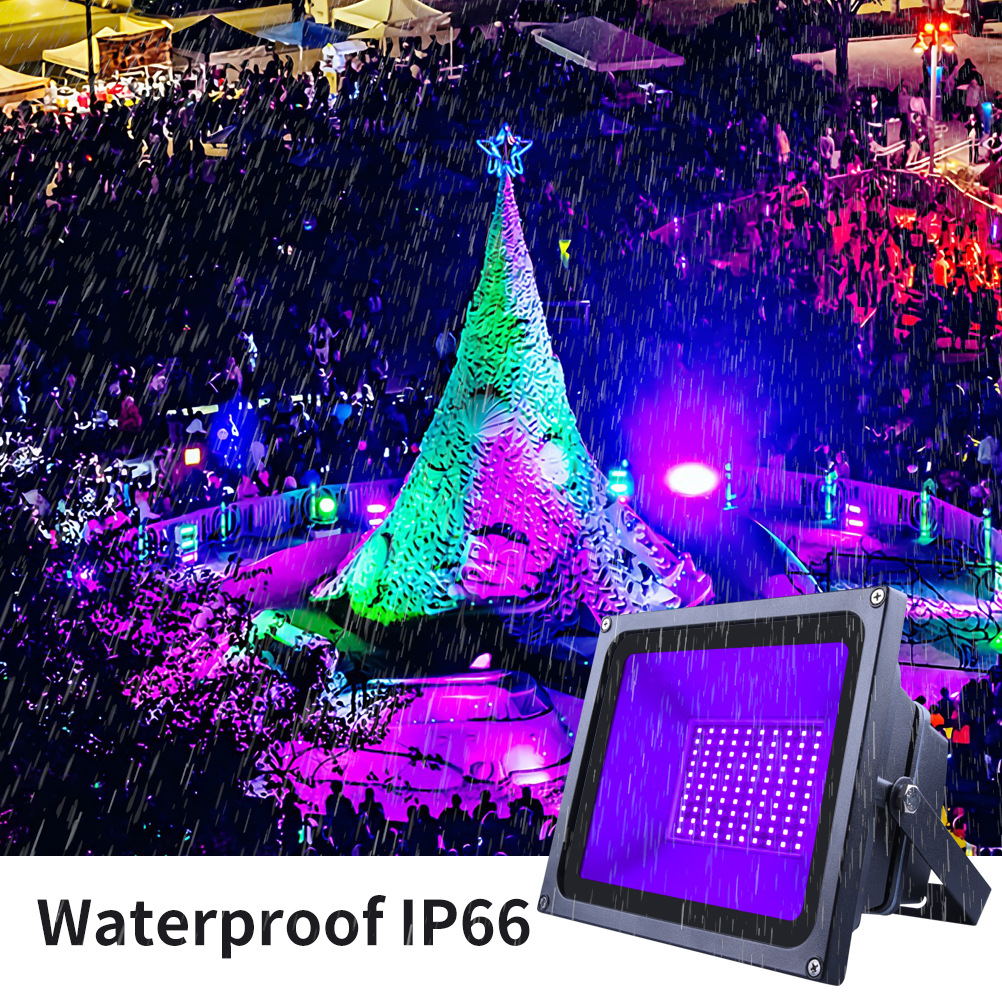 Large wattage 120W UV flood light 110-130V 395nm outdoor Halloween fluorescent party