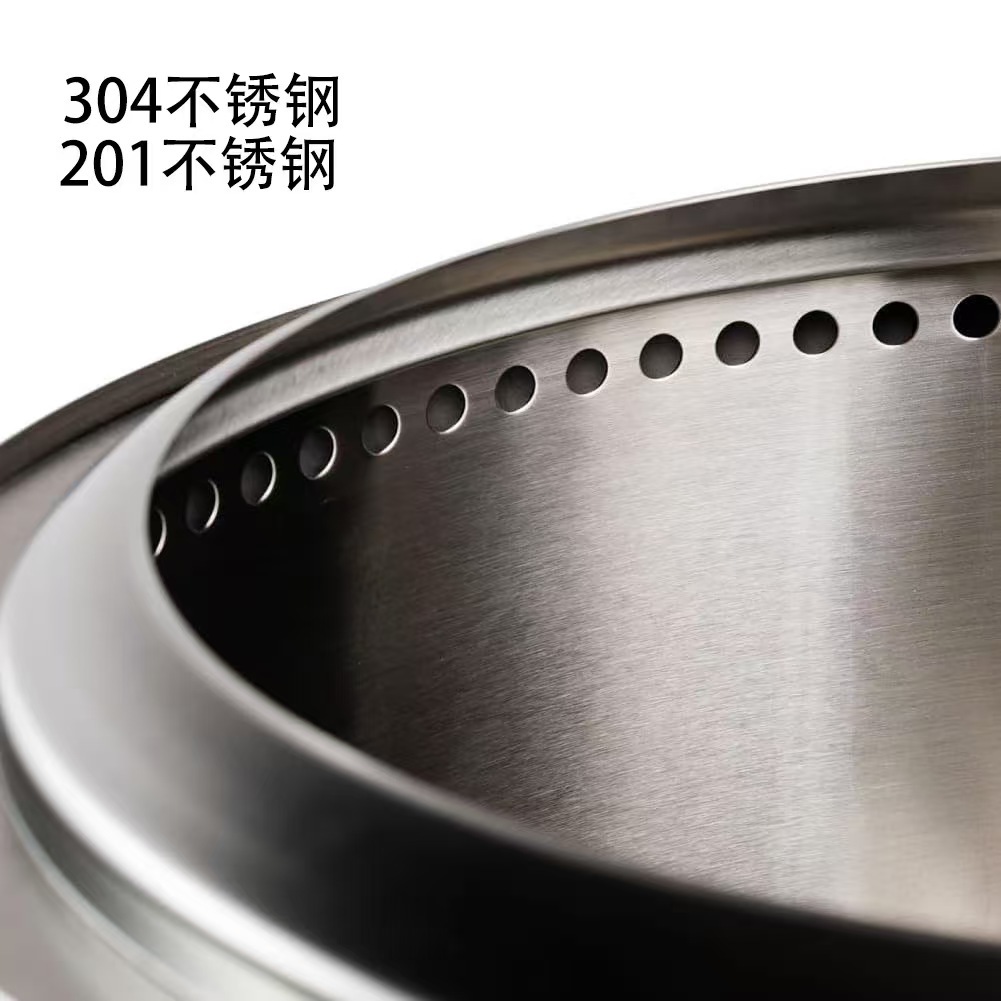 Round Stainless Steel Integrated Firewood Stove Courtyard Enclosing Stove Bonfire Stove Cooking BBQ Stove Amazon Hot Sale