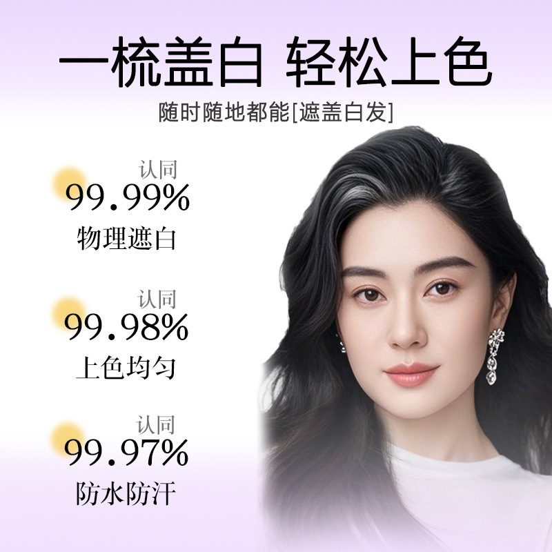 Shoumei International's New Color Touch-Up Hair Pen for Covering Gray Hair, Temporary Color Touch-Up, Waterproof and Sweat-Proof, Quick Hair Styling Stick