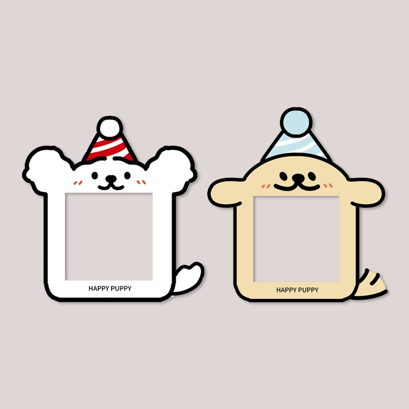 Cute Puppy Switch Sticker Household Socket Frame Cover Creative Switch Protective Cover Felt Decorative Wall Sticker Self-adhesive