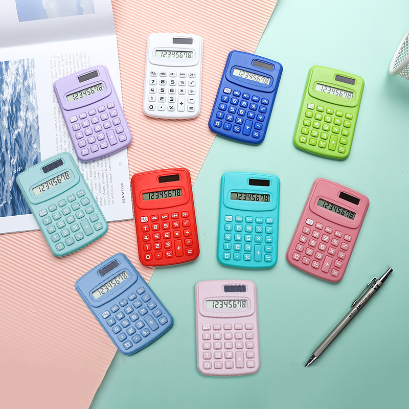 Мини-калькулятор для студентов начальной и средней школы, портативный финансовый офисный компьютер с милым дизайном