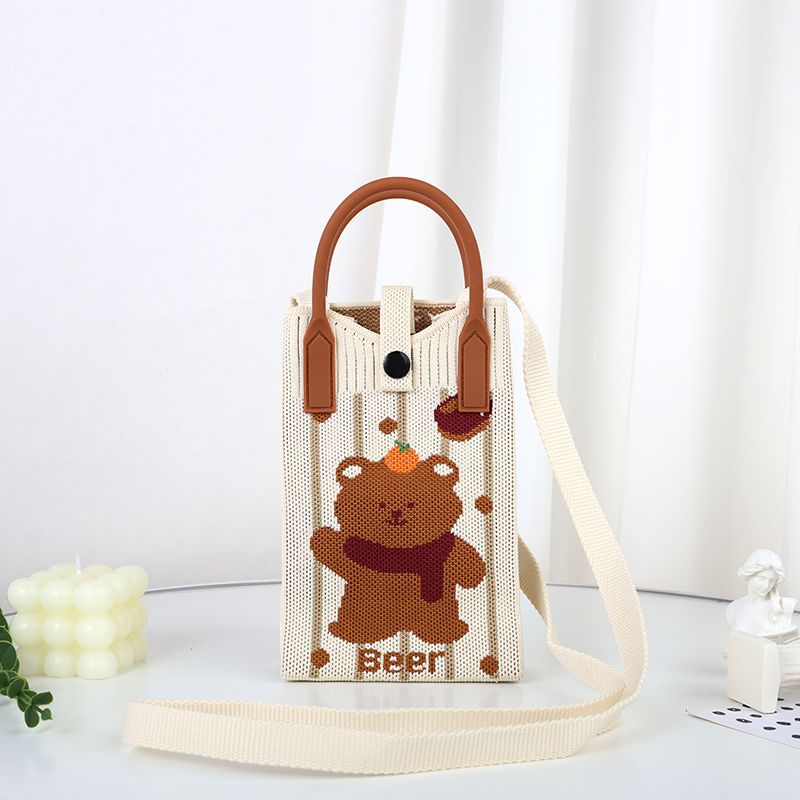 New Korean Style Mobile Phone Bag Cute All-match Handbag Mini Knitted Handbag Single Shoulder Bag Crossbody Handbag
