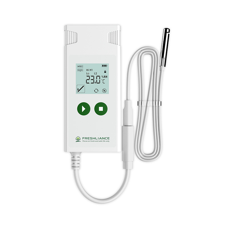 Fresh temperature and humidity recorder with external probe ultra-low temperature dry ice liquid nitrogen cold chain refrigerated truck temperature recorder