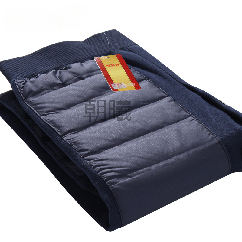 Мужские зимние брюки из пуха, 90% белого утиного пуха, узкие, для внутреннего ношения, флисовые