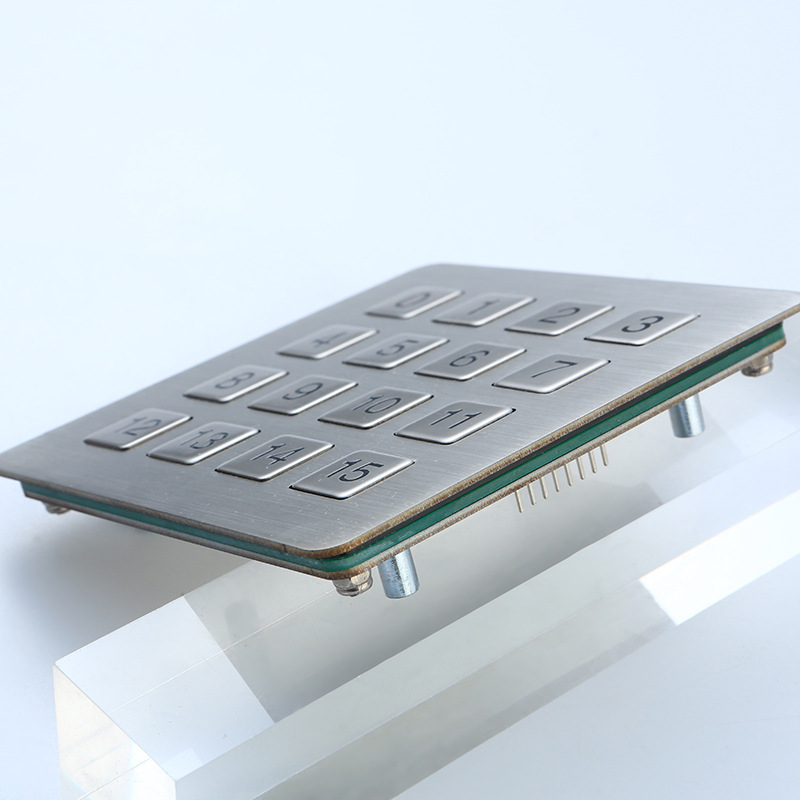 Stainless Steel Metal Industrial Keyboard 4*4 Elevator Security Password Button 16-Key Digital