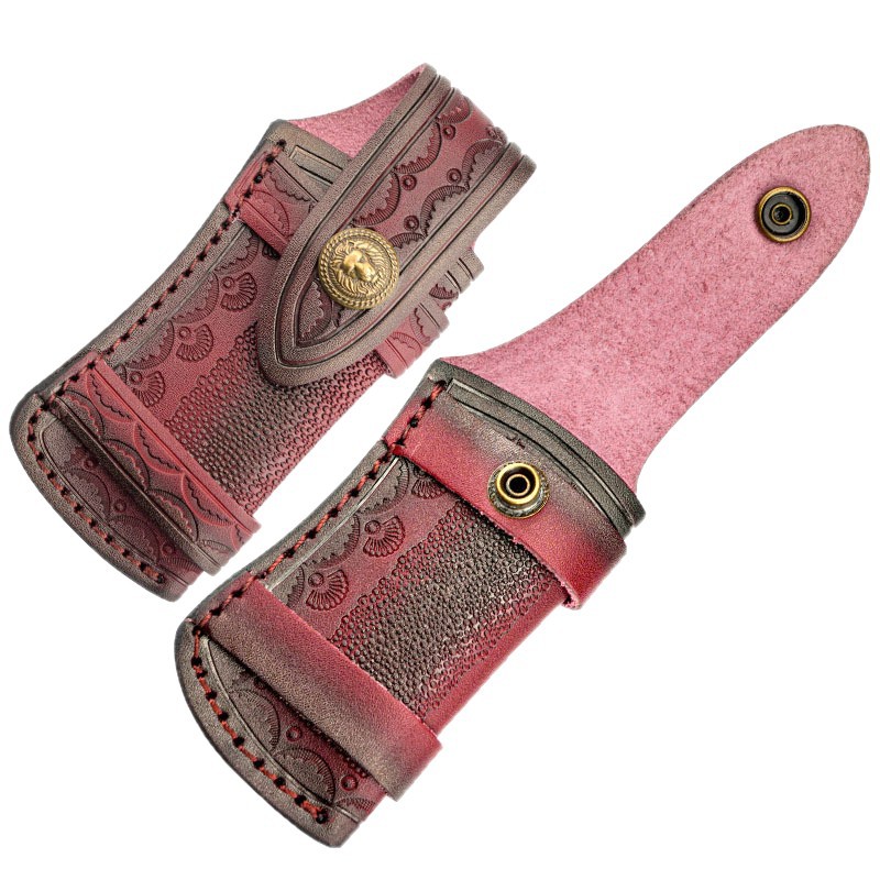 The first layer of leather knife cover folding knife leather cover vegetable tanning carved storage knife leather cover outdoor knife magazine knife sheath knife shell