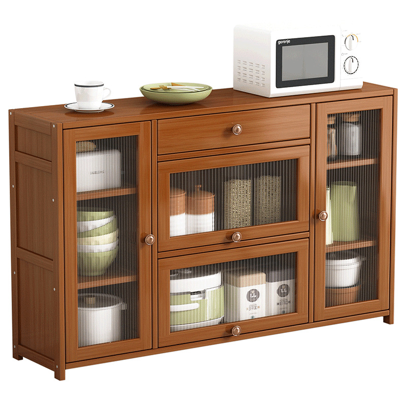 Household Modern Simple Solid Wood Multi-layer Sideboard Cabinet Storage Multi-functional Floor-standing Indoor Cupboard Storage Cabinet