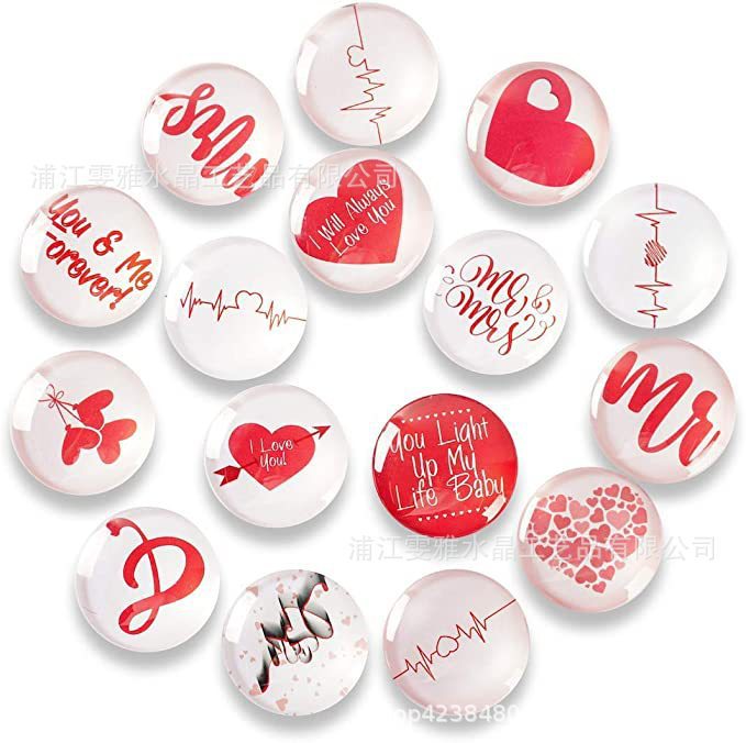 Creative Crystal Glass Magnetic Refrigerator Sticker Custom Round Glass Patch Magnetic Sticker Decoration Travel DIY Souvenir