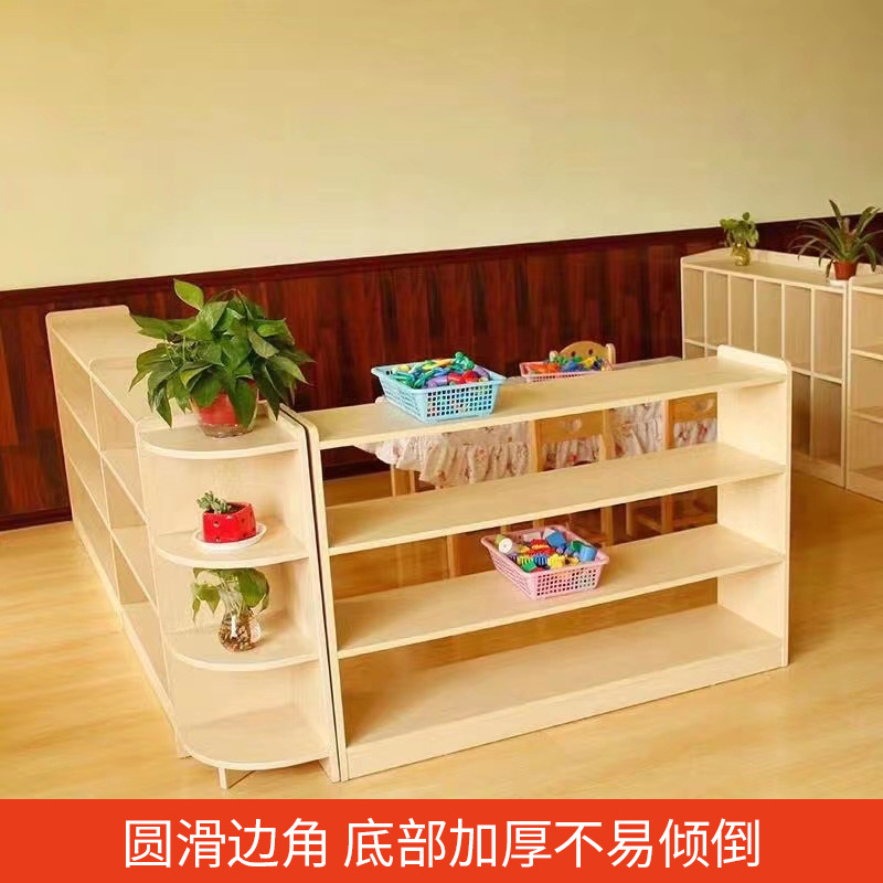 Kindergarten Solid Wood Montessori Teaching Aids Corner Combination Cabinet Shoe Cabinet Children's Baby Wooden Storage Cabinet Teaching Aids Rack
