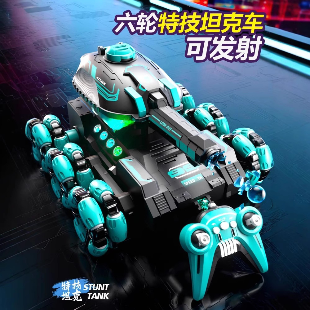 Кросс-бордовый танк с дистанционным управлением шести колесный трюк машина 2.4G жестовое управление деформация внедорожный детская игрушка