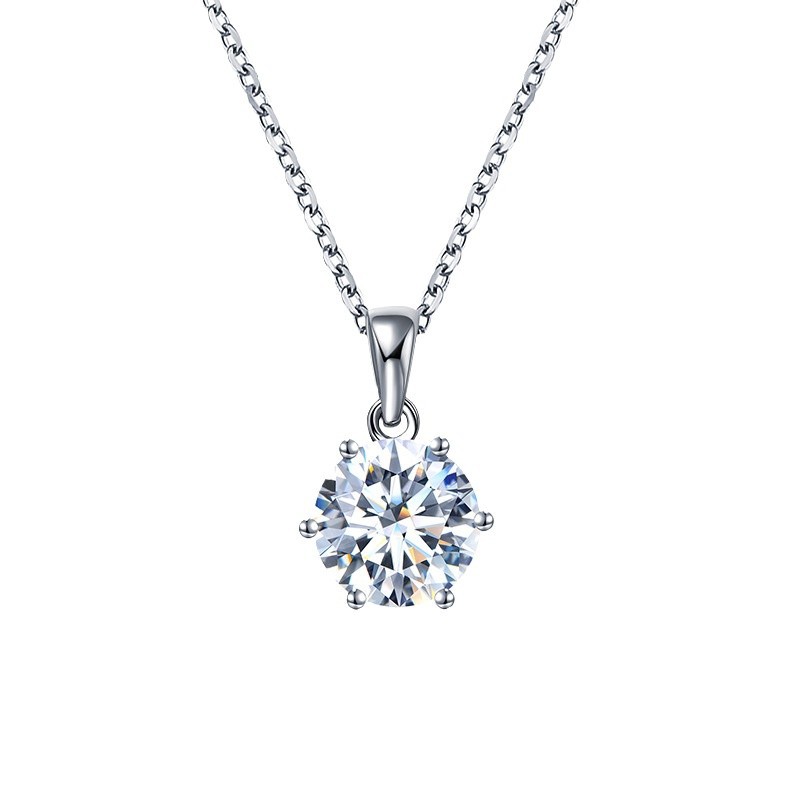 18K gold jewelry factory HPHT artificial laboratory cultivation diamond IGI artificial diamond classic six claw pendant necklace