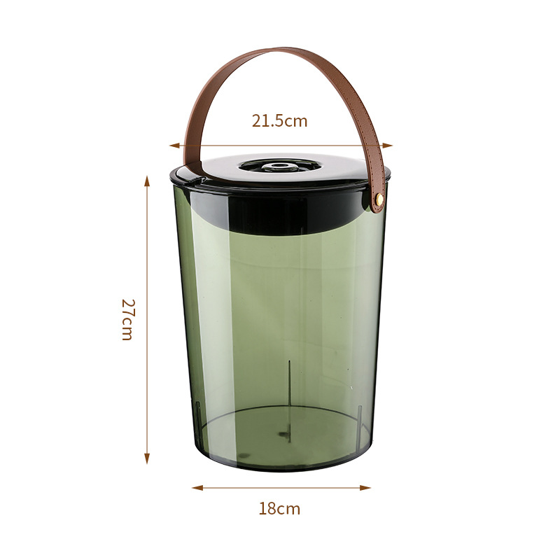 Portable Tea Waste Bucket, Tea Water Bucket, Plastic Transparent Household Tea Water Bucket, Tea Tray, Tea Ceremony Tea Table Drainage Bucket, Light Luxury Style
