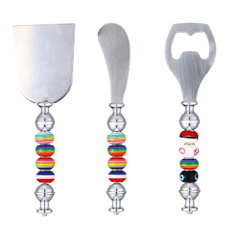 Cross-Border Tableware Set, Knife, Fork, Spoon, Beaded Stainless Steel Kitchen Utensils, Letter Opener, European Style Western Food Supplies