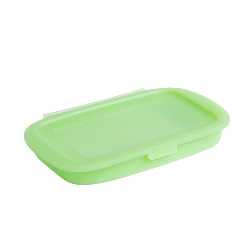 Lid Silicone Folding Preservation Box Vegetable and Fruit Preservation Box Lunch Box Silicone Folding Lunch Box Lunch Box Retractable