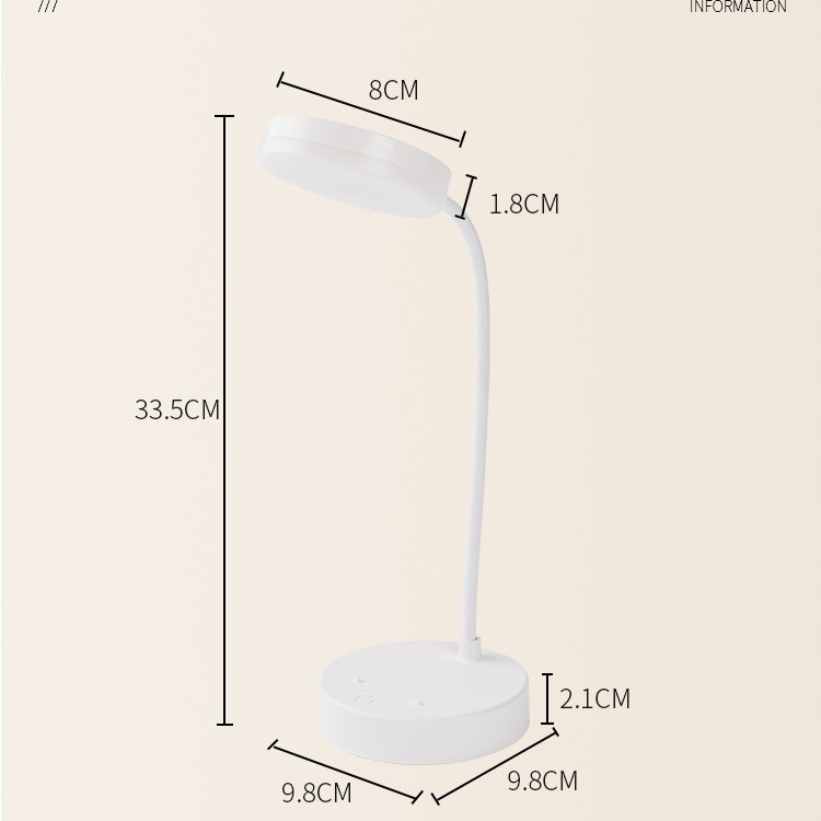 LED eye protection desk lamp USB charging stepless dimming degree three-gear arbitrary switching white light warm night light