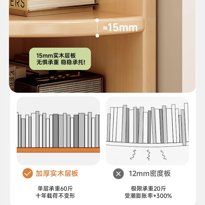 Solid Wood Corner Storage Rack Corner Cabinet Living Room Triangle Cabinet Floor-Standing Corner Wall Cabinet Fan-Shaped Storage Cabinet Bookshelf