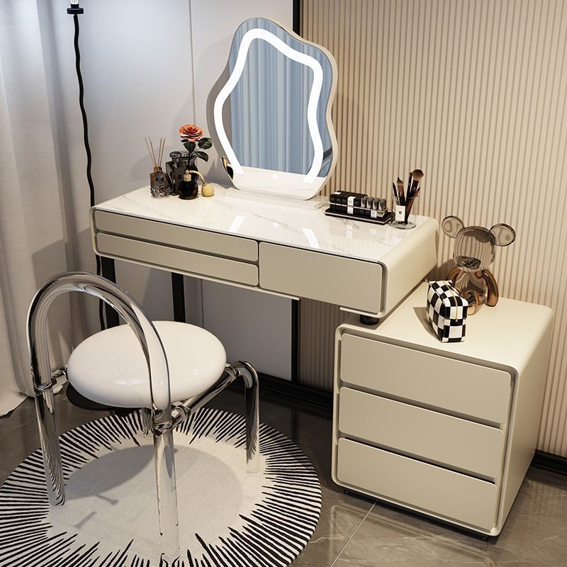 Solid Wood Slate Cream Style Dressing Table All Solid Wood Modern Simple Dressing Table Storage Cabinet Table Bedroom Dressing Table