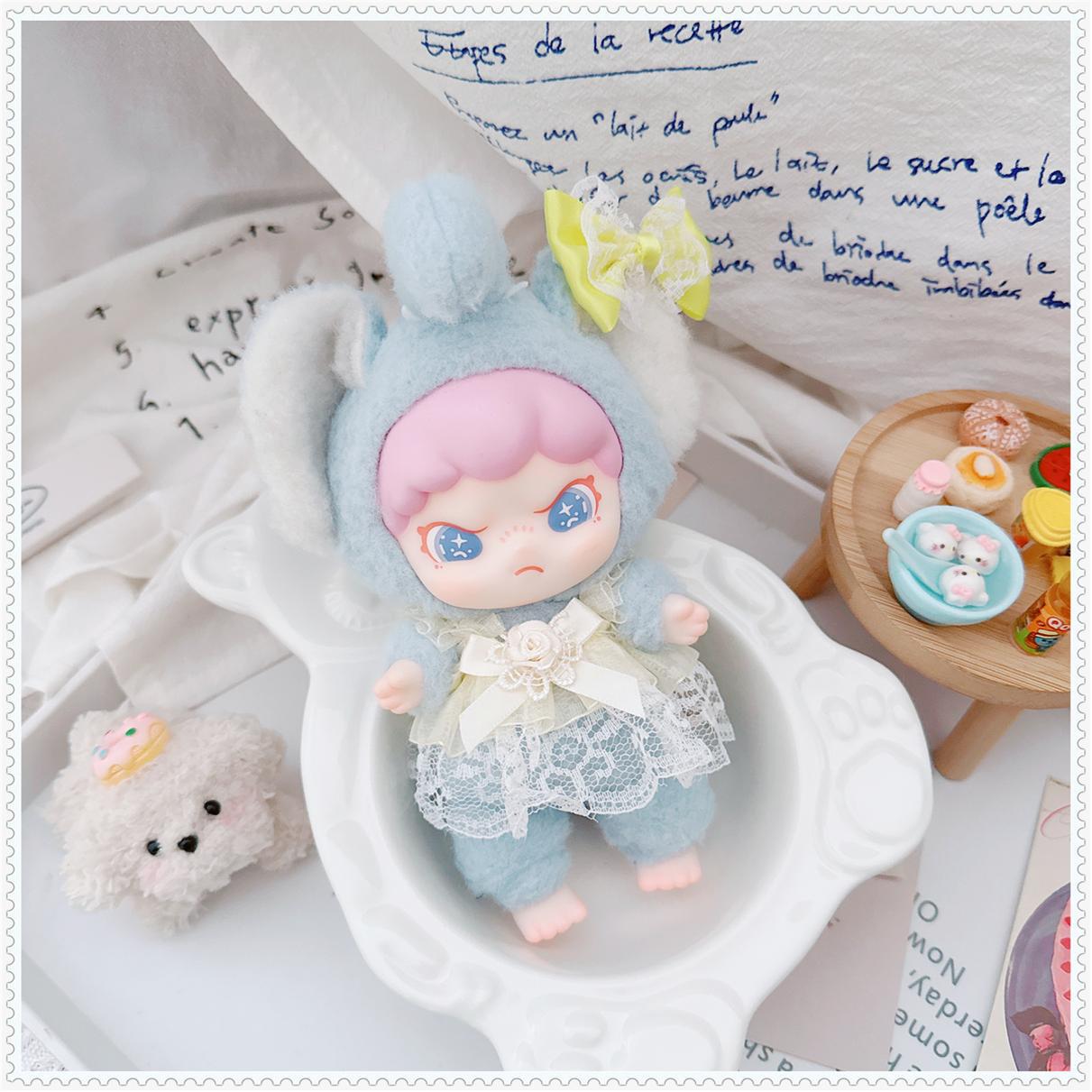 Only Baby Clothes Dora Furry Animal Blind Box Vinyl Plush Pendant Trendy Doll Clothes Suit Skirt