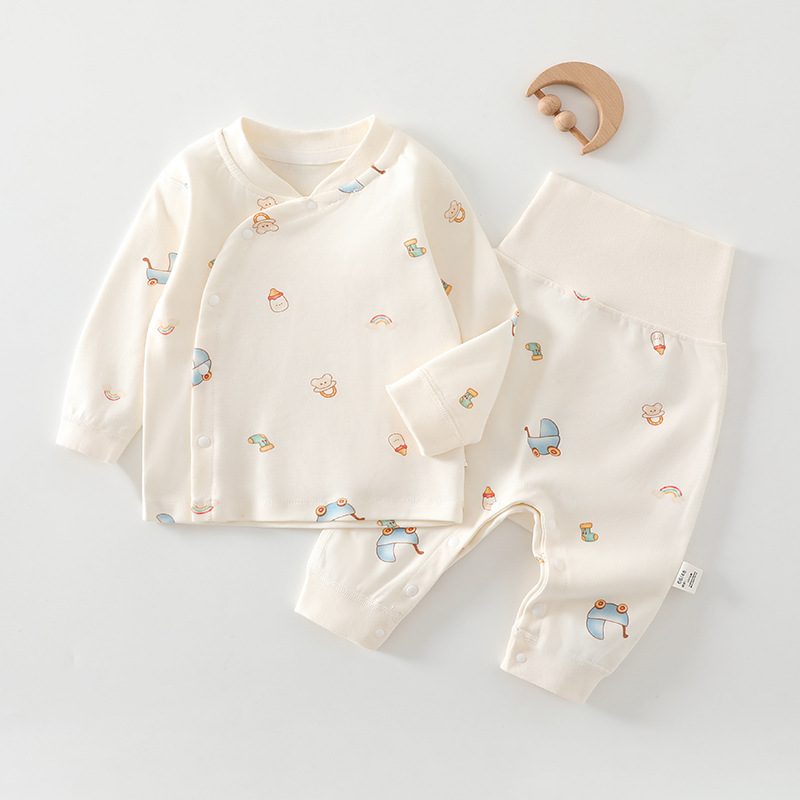 Baby Autum Clothing Set Split Autum Pants Type a Bottoming One-Year-Old Pajamas Newborn Male and Female Baby Clothes Pure Cotton Autum