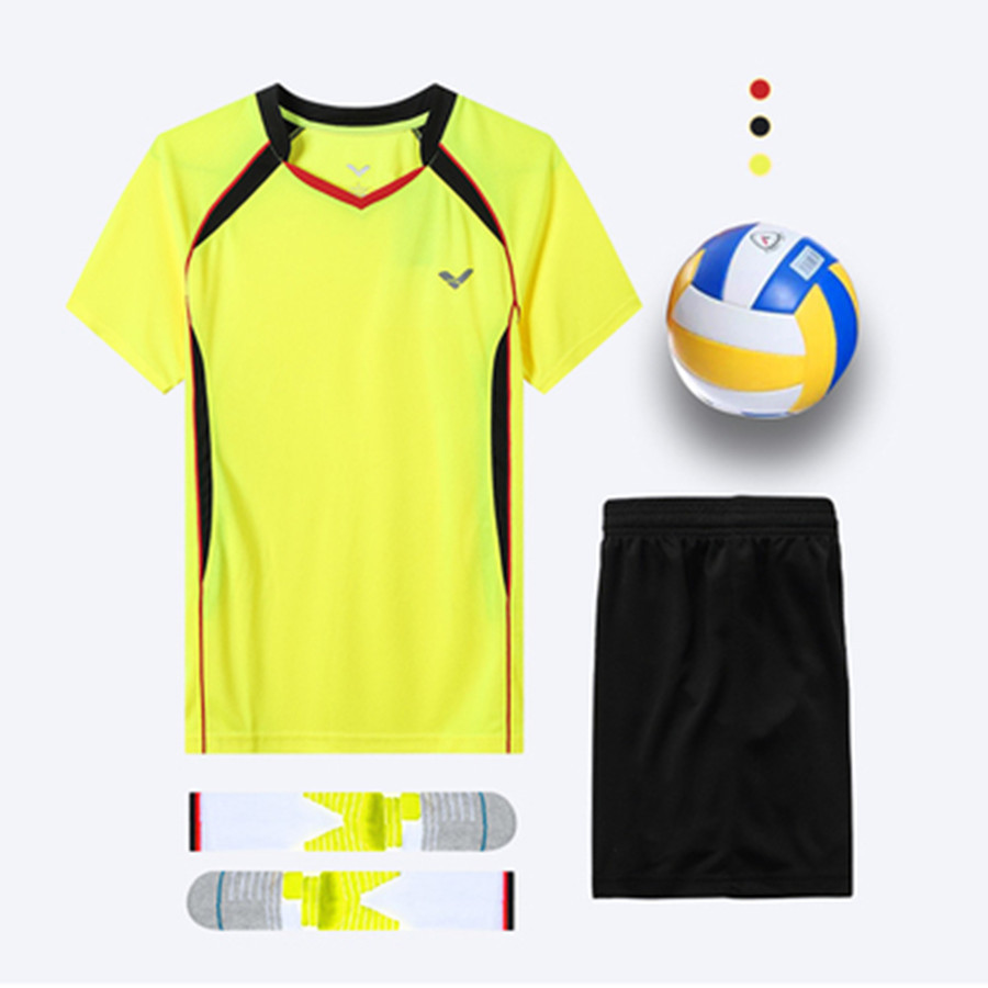 Brand volleyball uniform suit men's and women's short sleeve shorts student loose breathable competition training team uniform printed
