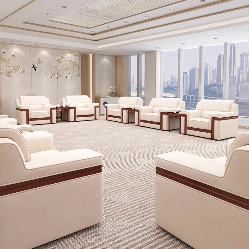 Vip Conference Sofa Single Office Negotiation Chinese-Style Business Fabric Reception Room Sofa Coffee Table Set