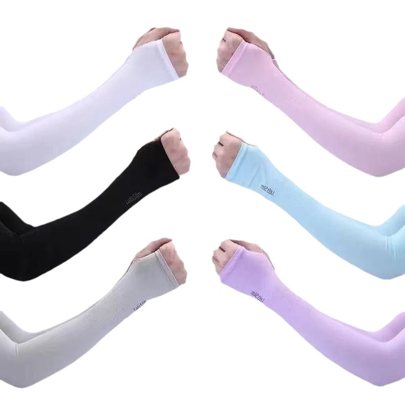 Summer Sun Protection Ice Sleeves for Men and Women, Ice Silk Sleeves, Anti-Uv Breathable Gloves, Arm Sleeves, Cycling Arm Sleeves