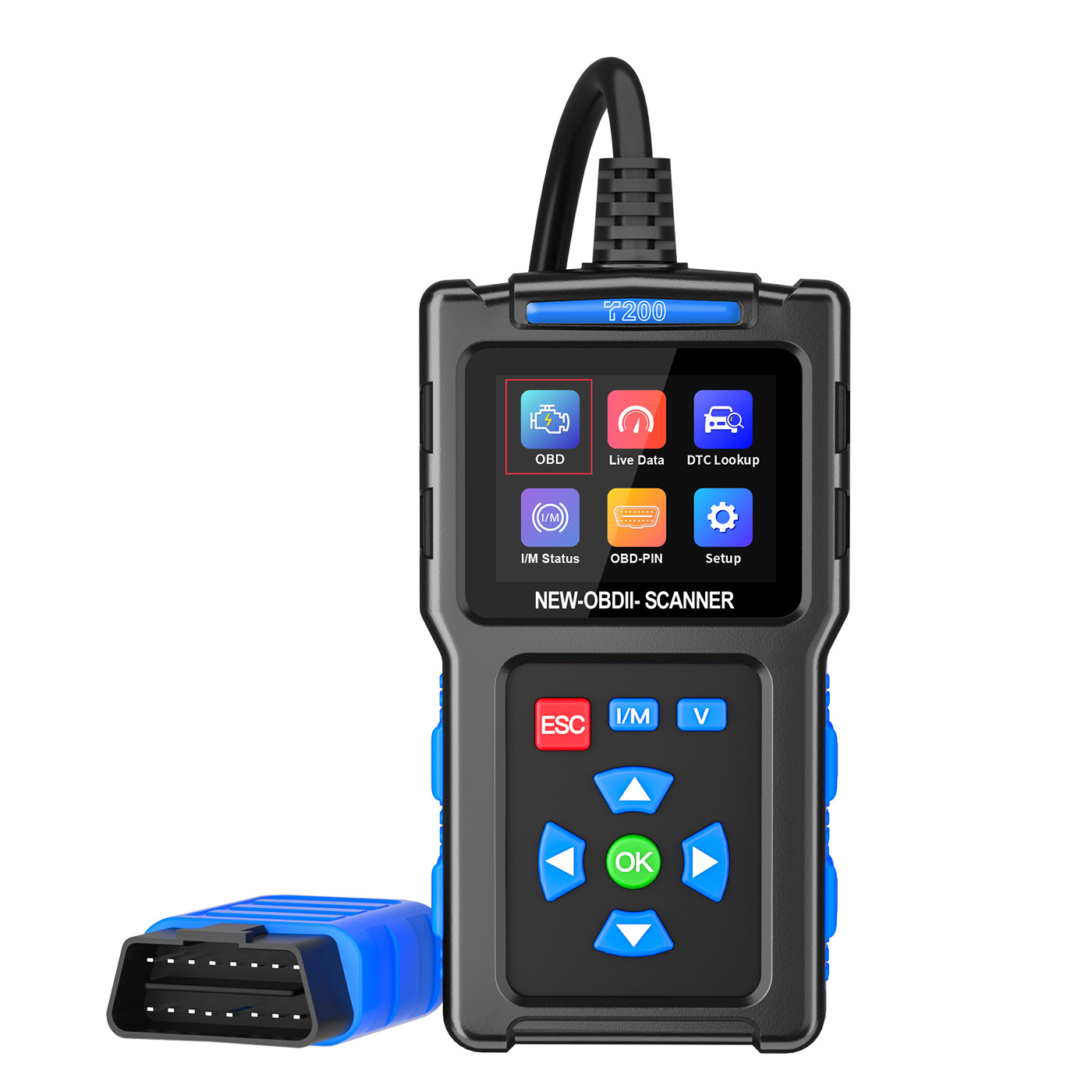 Cross-border T200 car fault diagnosis instrument obd2 car engine detector car code reading card battery scanning