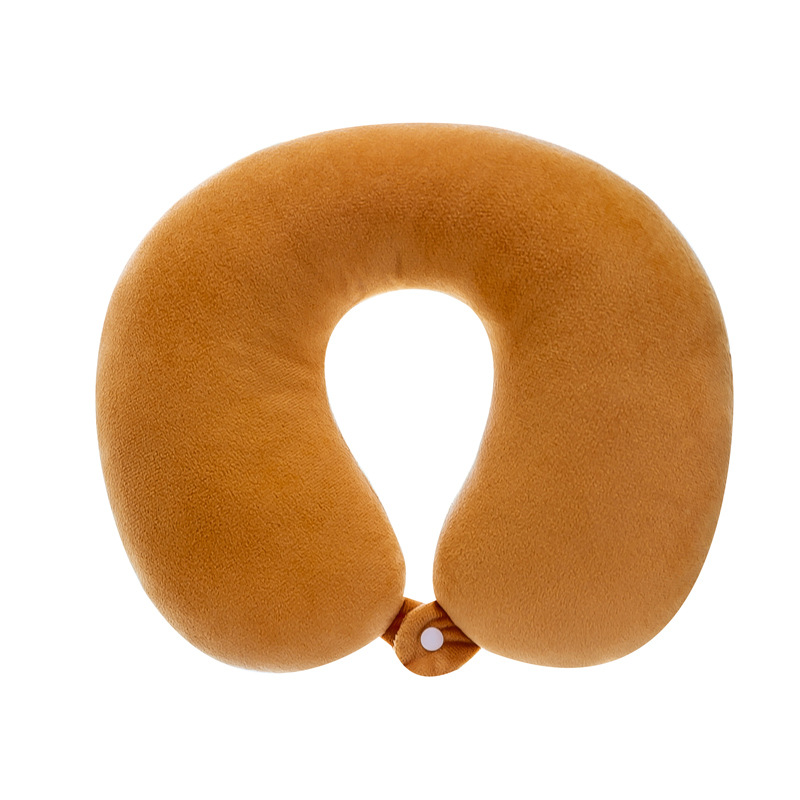 Factory Direct solid color buckle U-shaped pillow travel neck pillow U-shaped pillow head neck pillow company gift printable logo