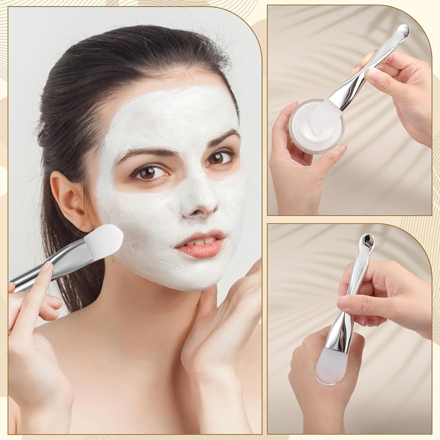 Factory wholesale scoop double head mask brush silicone brush beauty brush smear face cream silicone brush mask brush