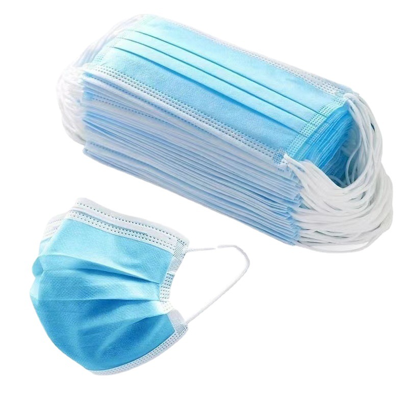 Factory wholesale disposable mask three-layer protective non-woven fabric with meltblown cloth civilian adult face mask