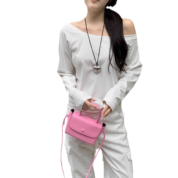 One-Shoulder Long-Sleeve T-Shirt for Women 2025 New Autumn Sexy Off-Shoulder Loose Pure Desire Style Slanted Shoulder Student Top for Women