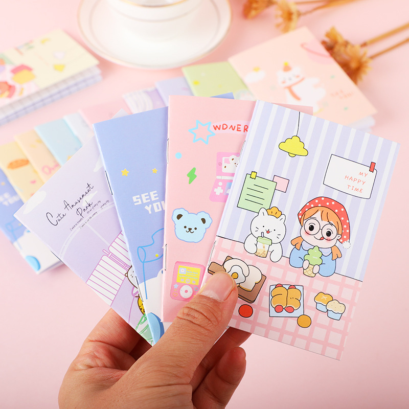 New Mini Notepad Cartoon Small Notebook Cute Notebook Flap Pocket Pants Notebook Small Gift Small Gift Wholesale t