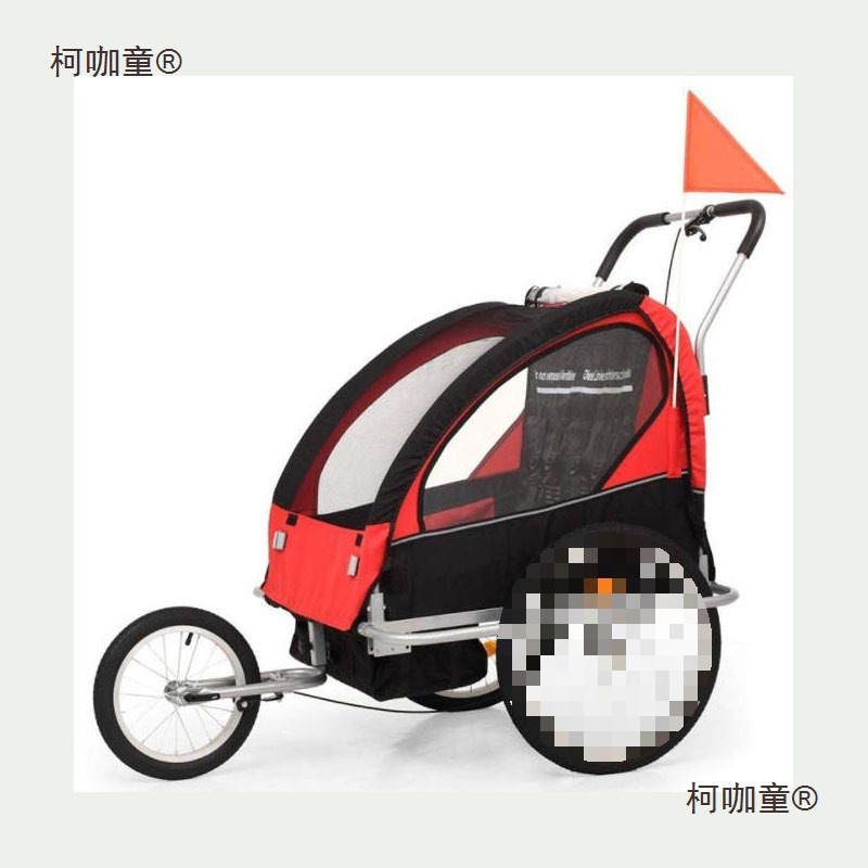 Bicycle Rear-Mounted Trailer for Two Children, Foldable Hiking Cart, Suitable for Sleeping, Parent-Child Travel, and Walking Children