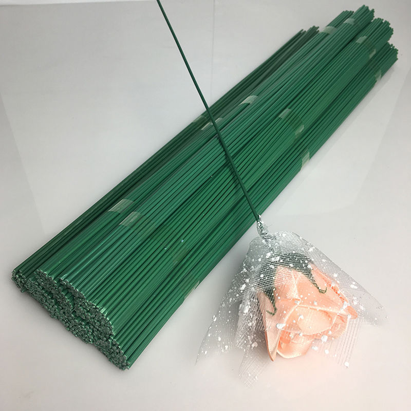 No. 2 Flower Stem Wire Mesh Flower Material DIY Flower Diameter Green Iron Wire Glue Flower Stem Flower Stem Rose Stem Green Wire Branch Drying Material