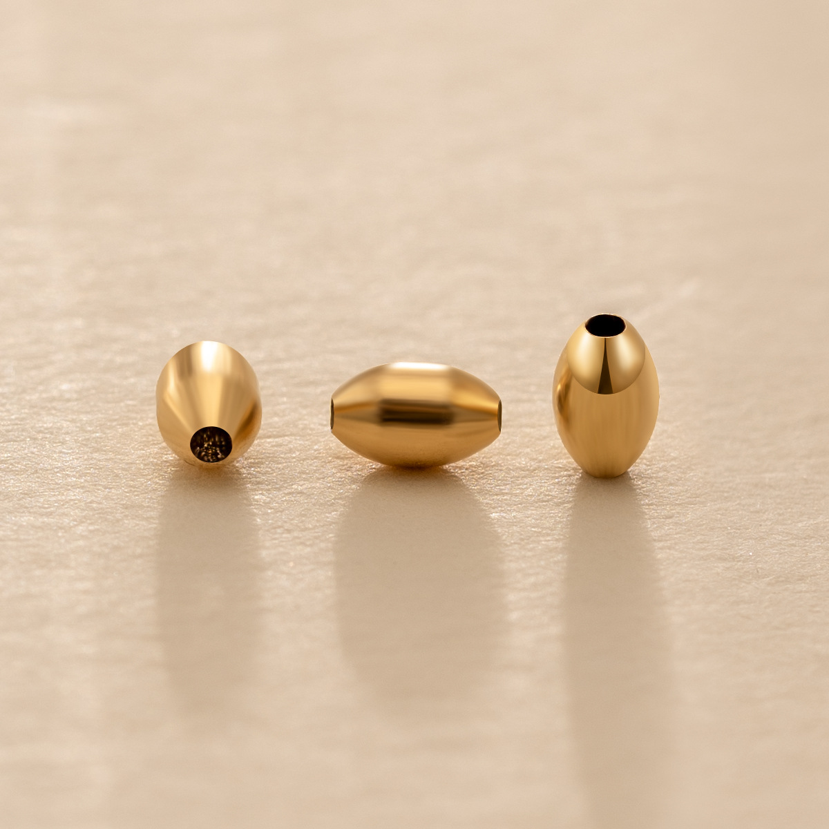 18K Gold Accessories 18K Gold Beads Gold Accessories Olive Au750 Loose Beads Polished Beads Bracelet DIY Manufacturer Wholesale Gold