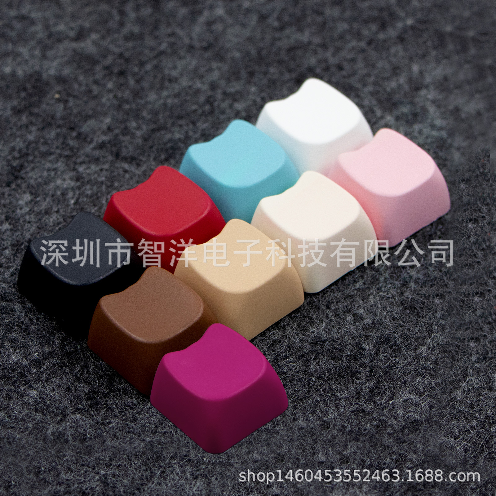 White Mao Highly Adorable Cat-Shaped Keycap Mechanical Keyboard Pbt Keycap Customized DIY Pink Berry Red