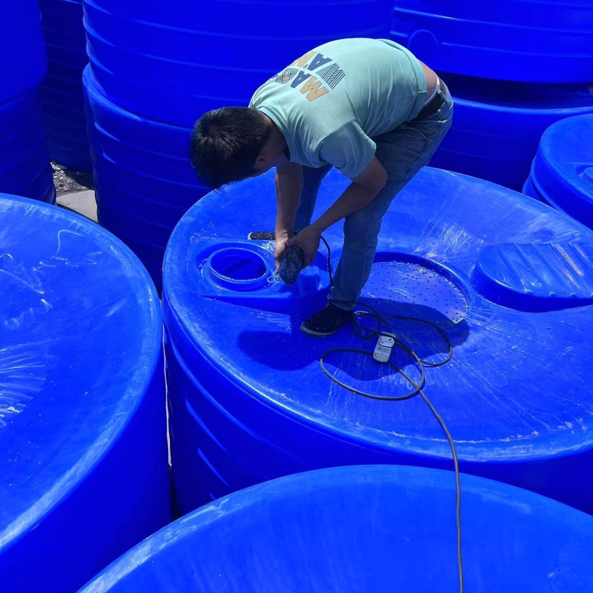 Forest Fire Fighting Water Storage Bucket, Forestry Bureau Special Plastic Fire Water Tank, 1 Ton, 2 Tons, 3 Tons, 5 Tons, Pe Blue Fire Bucket