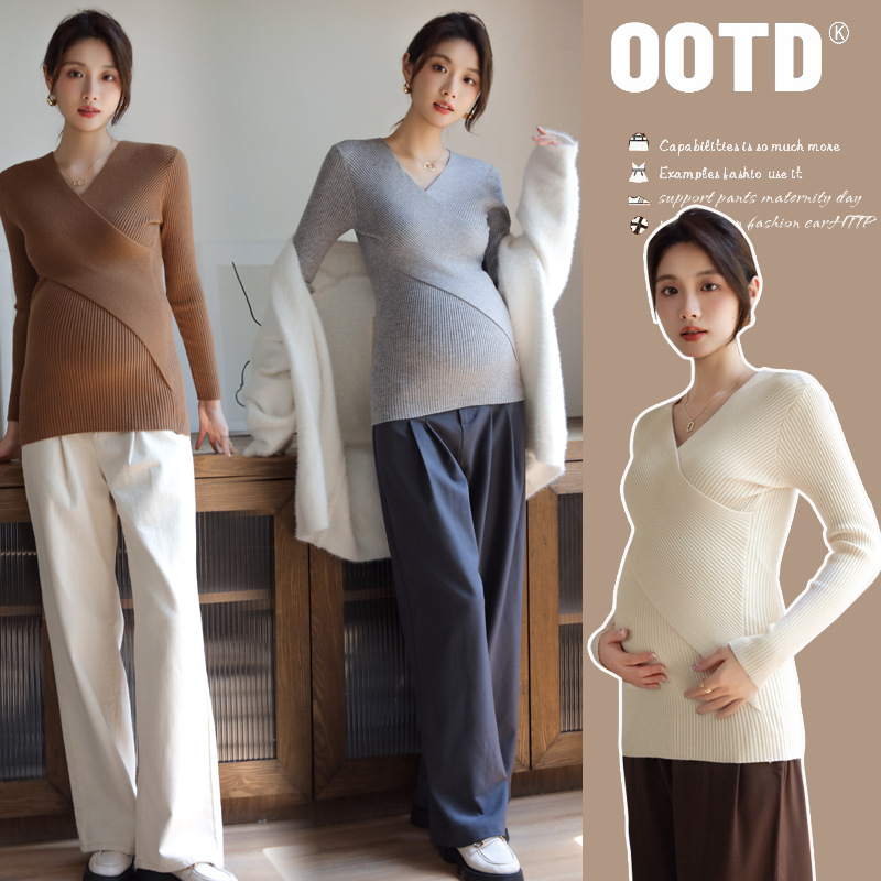 Осень и зима свитер с перекрестным воротником