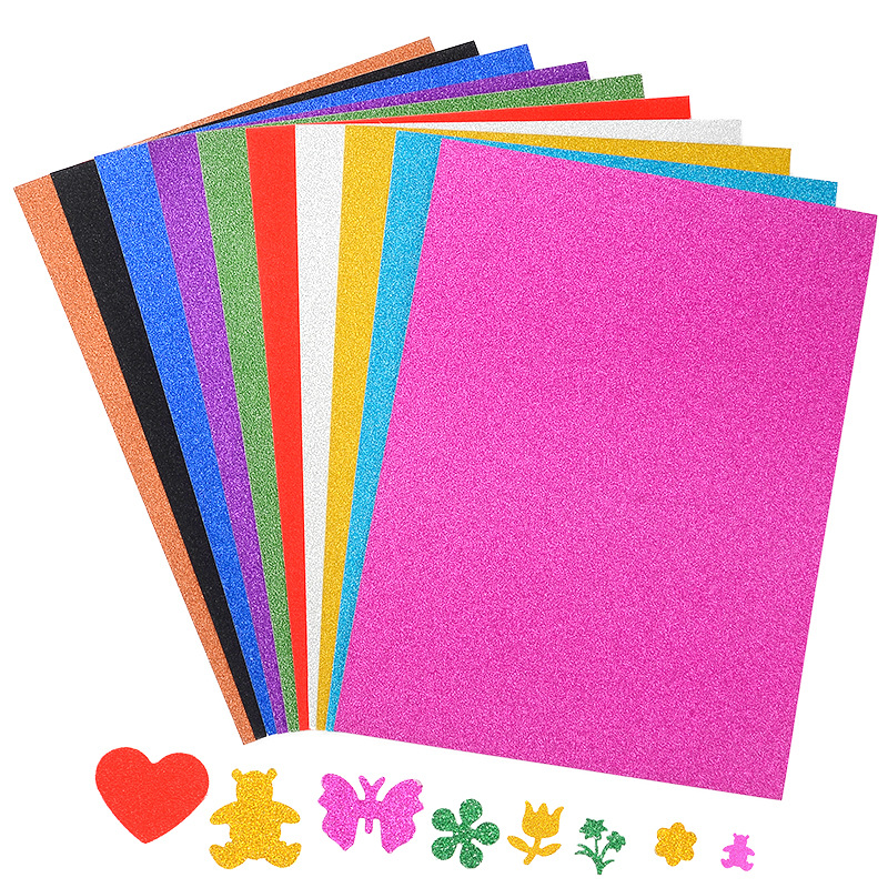 A4 Glitter Non-Adhesive Laser Glitter Colorful Gold Powder Cardboard Stickers for Kidsren and Students Handmade DIY Paper