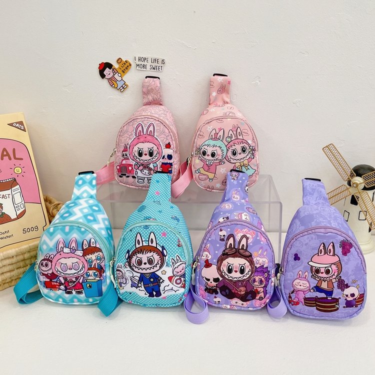 Children's Chest Bag New Cute Primary School Student Crossbody Bag Cartoon Print Boys and Girls Casual Travel Shoulder Coin Purse