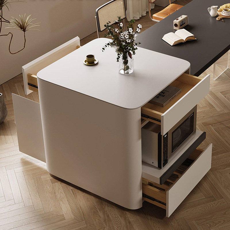 Italian Minimalist Island Table Dining Table Integrated Household Multi-Function Oven New Retractable Slate Suspended Inverted Dining Table